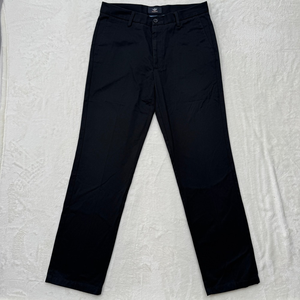 Dockers Chino Pants Mens Black Slim Fit 100% Cotton Twill Flat Front‎ Trousers